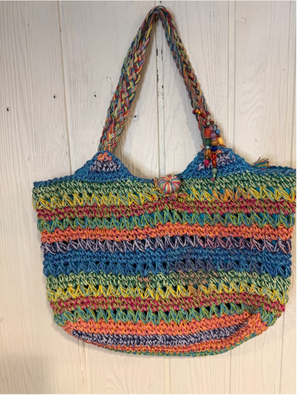Women's Cappelli Straworld Tote Bag One Size Multi-color Straw Crochet